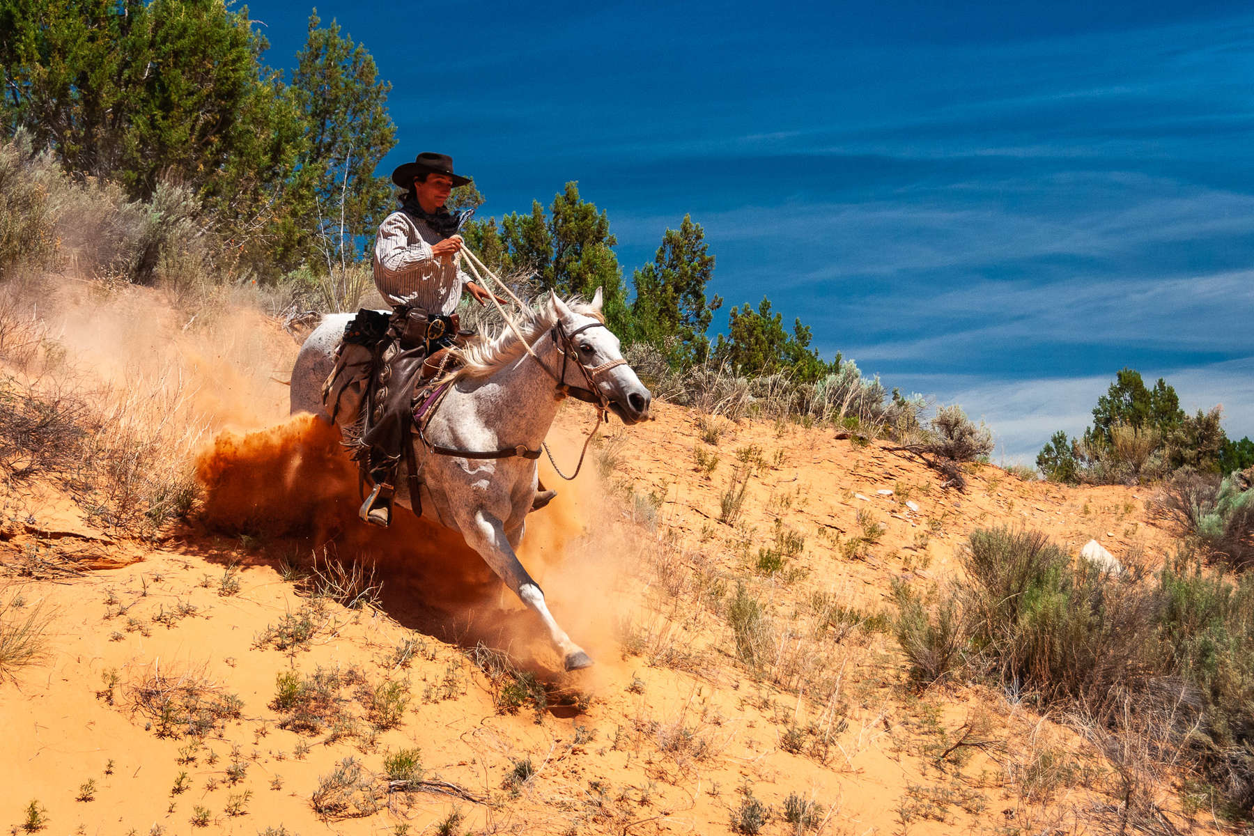 Trail ride through the old Wild West America