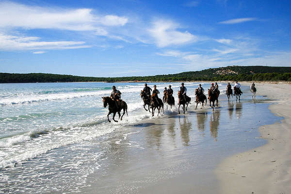 Beach horseback trail ride, Sardinia