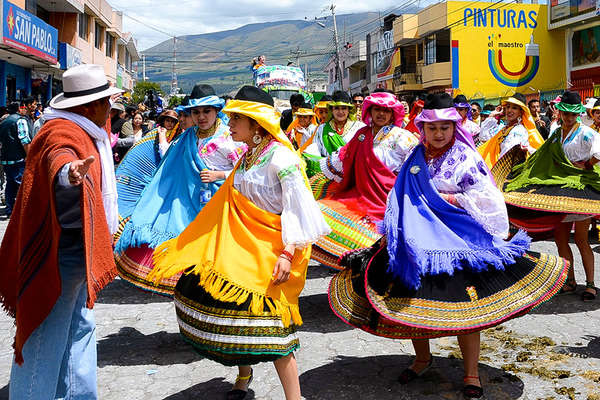 Dancers and Chagras parade Ecuador