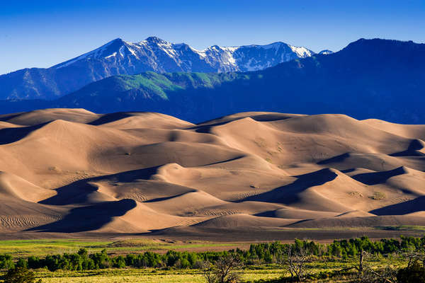 Great Sand dunes nature reserve in Colorado and Rocky Mountains