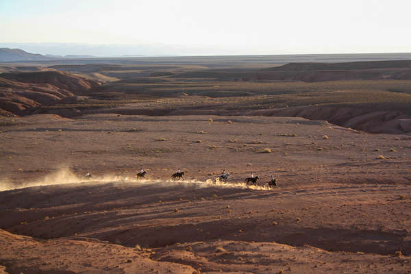 Group of riders on the Saffron trail in Morocco