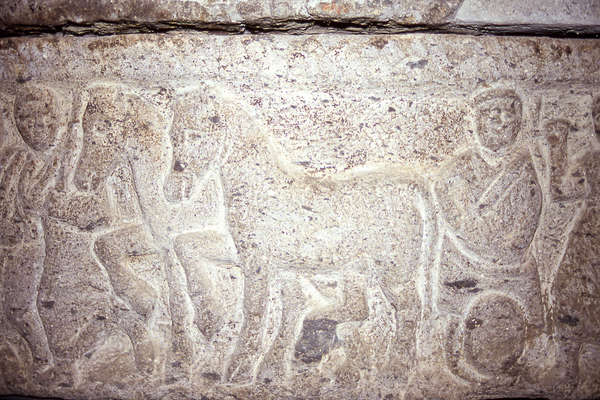 Horse engraved in stone