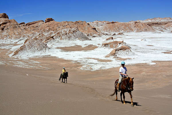 Horse riding trail in the Atacama Desert Chile
