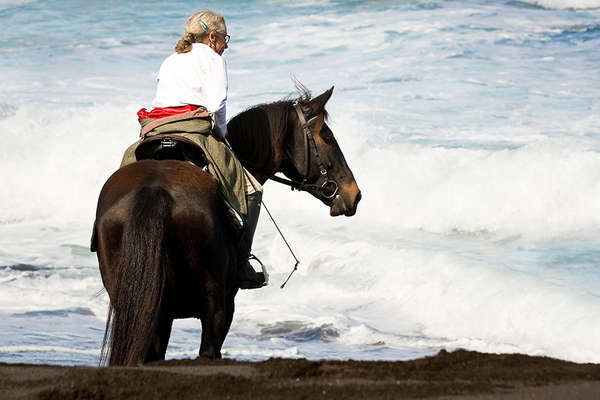 On horseback on Azores beach