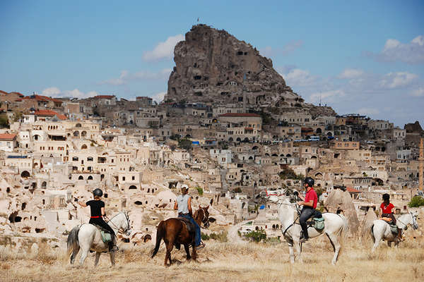 Riders and troglodyte villages in Cappadocia