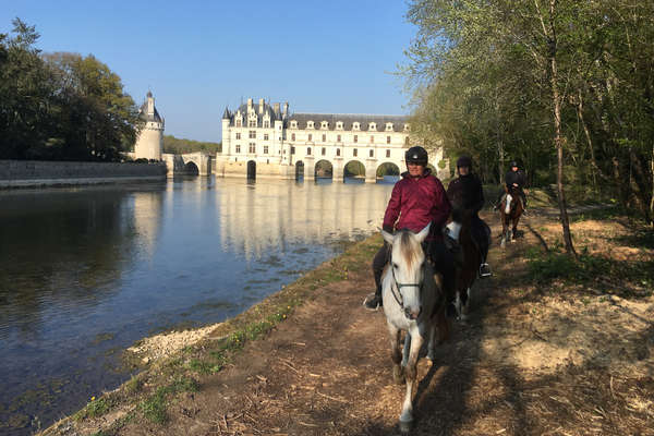 Riders discovering Chenonceau, Loire Valley, on horseback