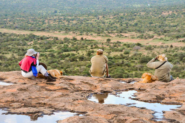 Some people admiring the landcape in Kenya