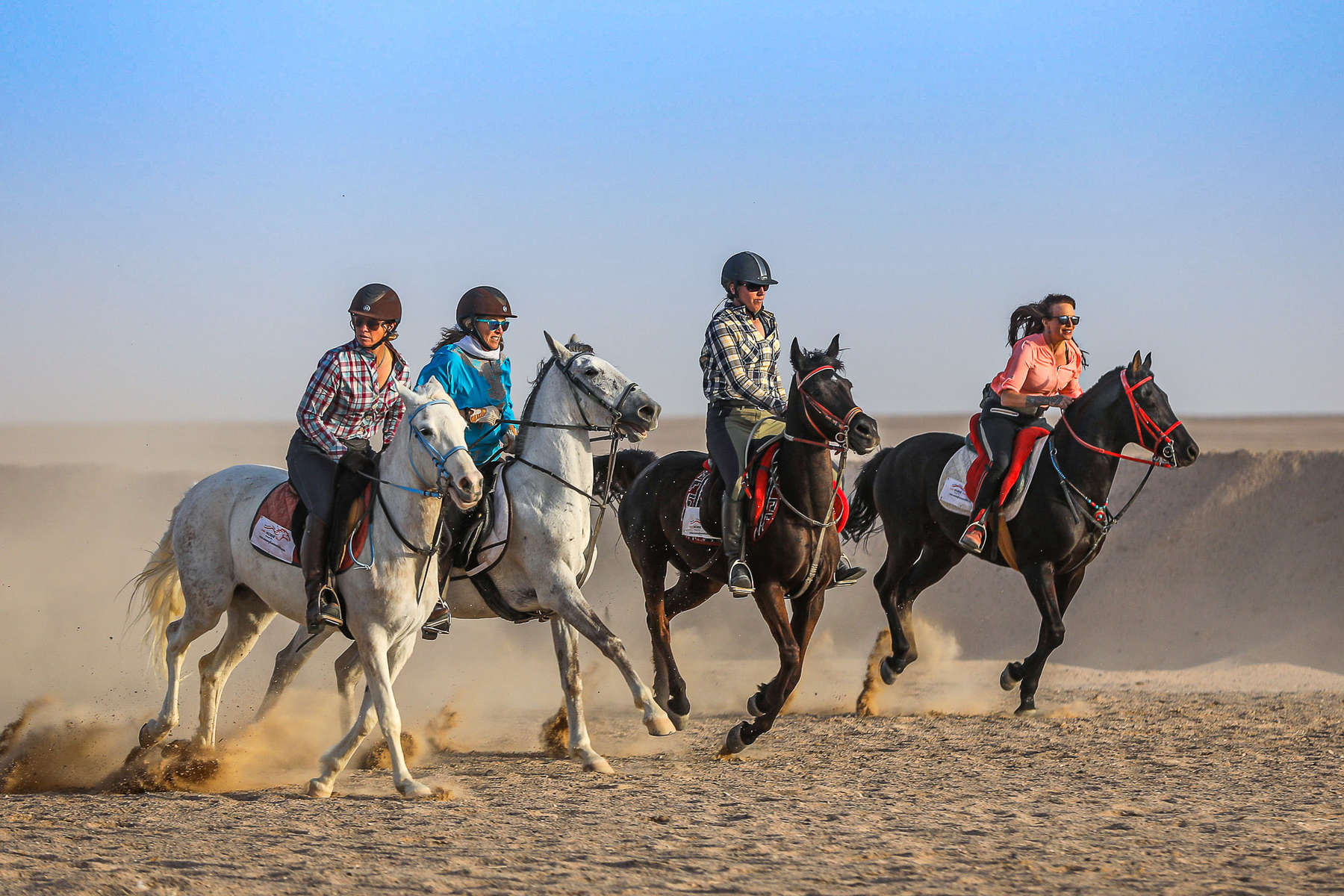 Experienced riders on a trail ride in Egypt