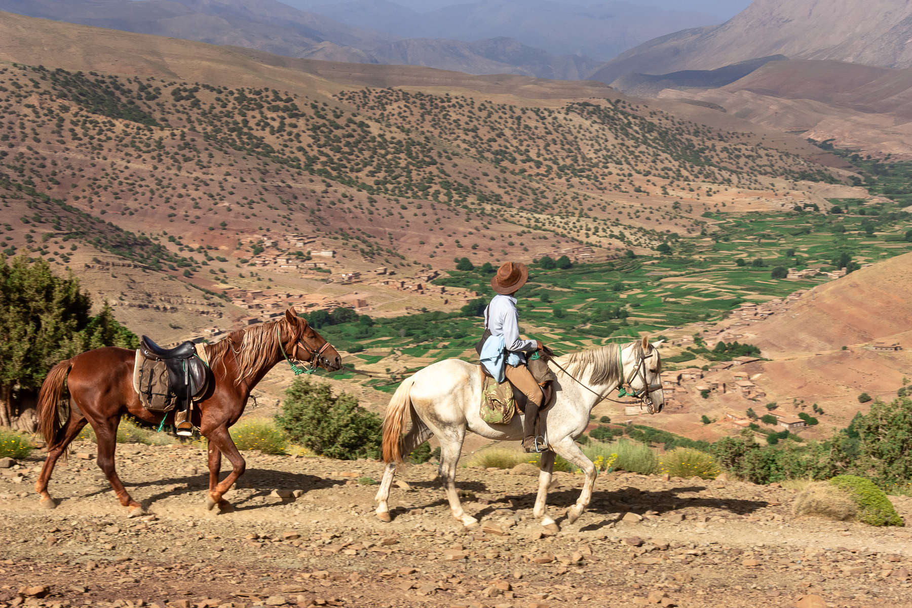 Rider enjoying the views of the Atlas mountains