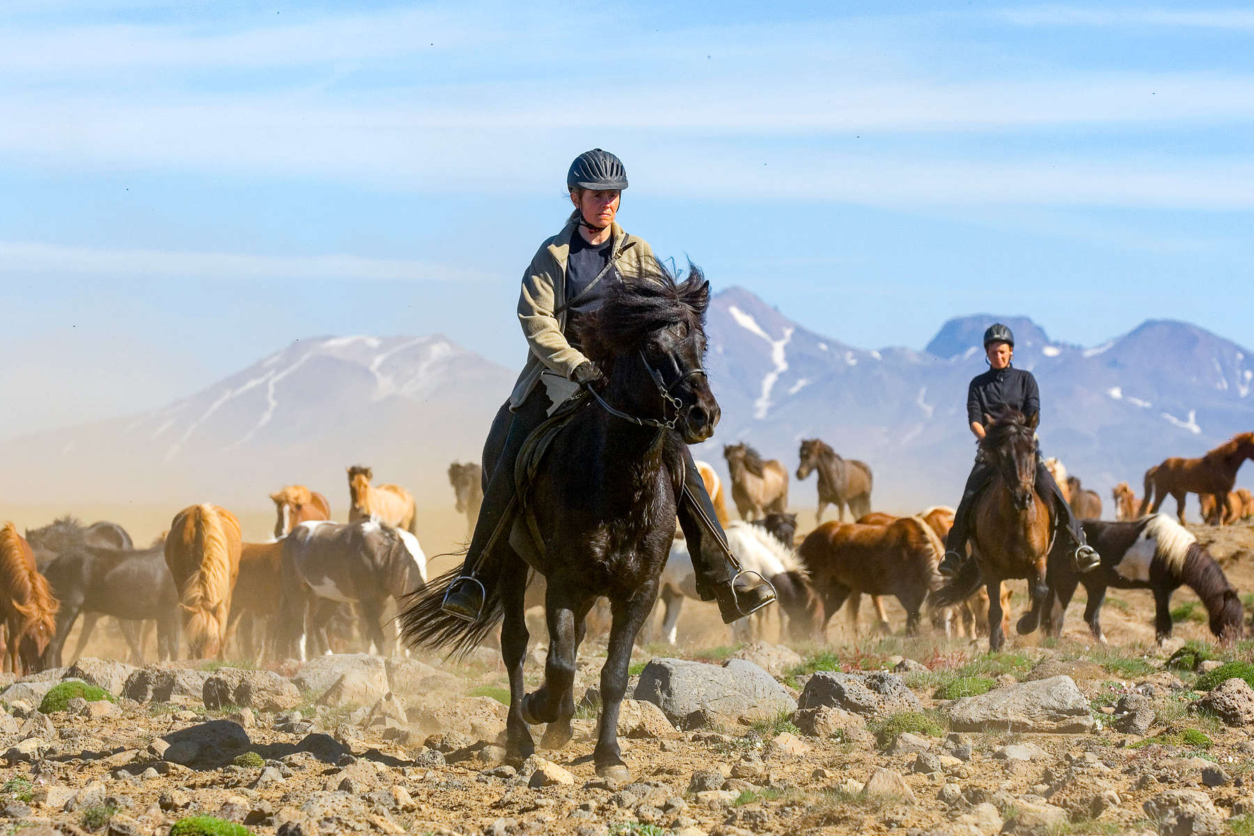 A real horseback adventure in the heart of rural Iceland Rider on horseback in Iceland
