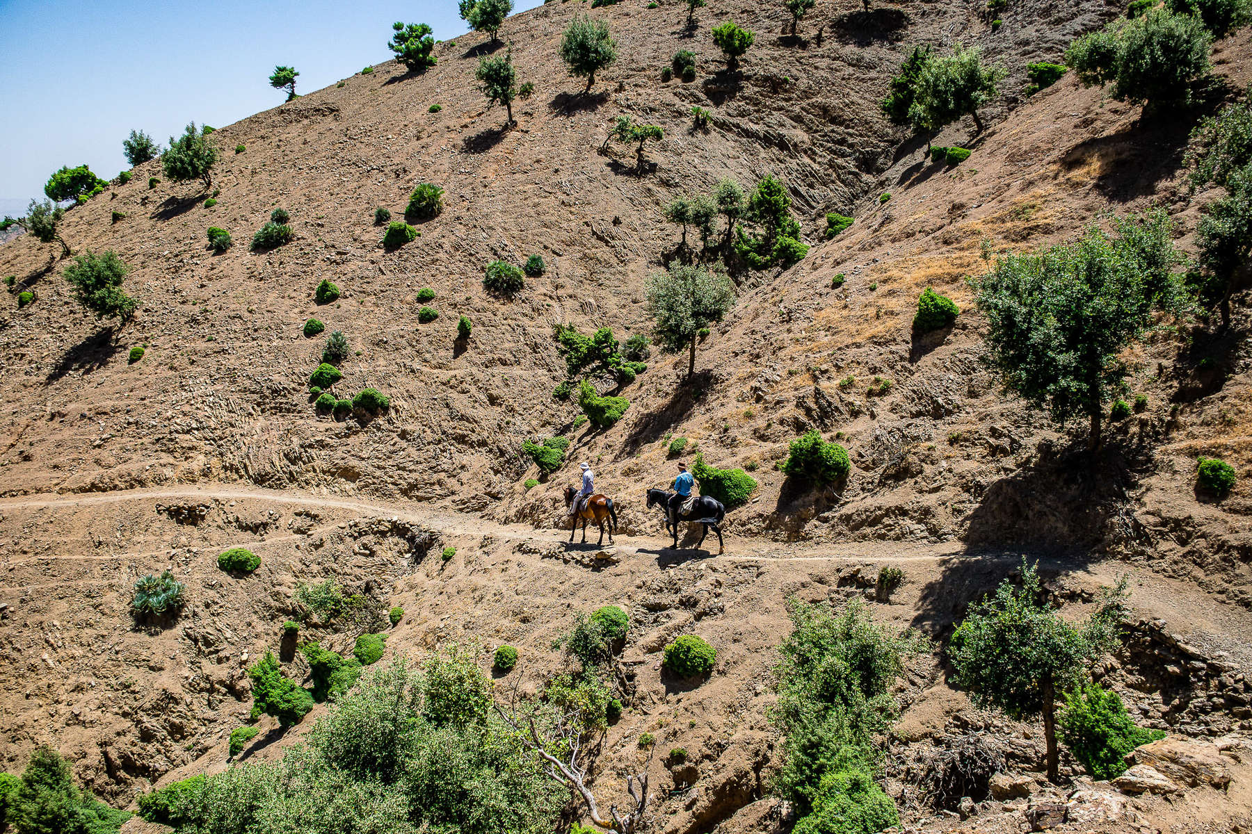 Riders exploring the atlas mountain in morroco