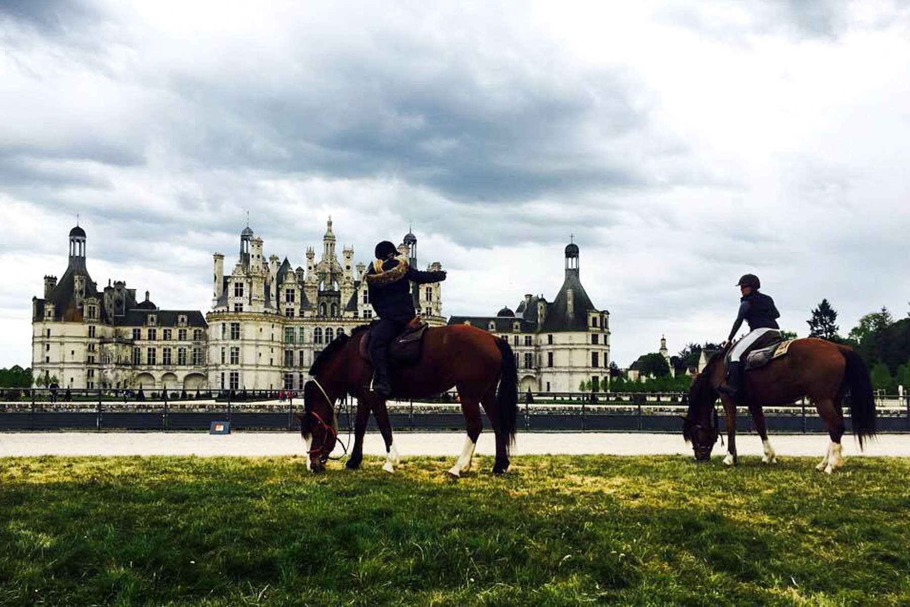 Riders on a trail ride in the Loire Valley, France
