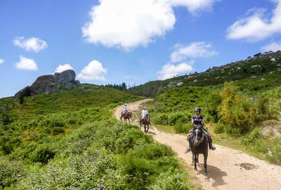 Horseback riders in Peneda-Geres National park, Portugal