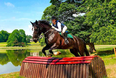 Rider cross-country riding at Castle Leslie