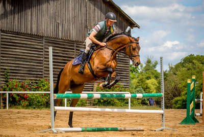 Rider jumping an obstacle during the holiday