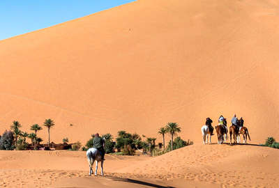 Riders and dunes in the Sahara