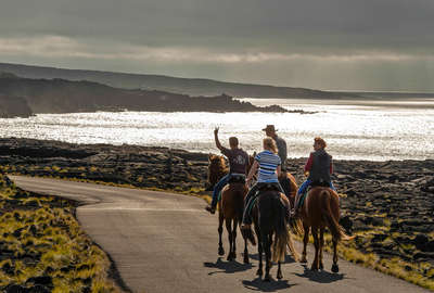 Riders and sunlight on Faial Island