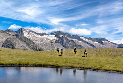 Riders in a valley in Spain
