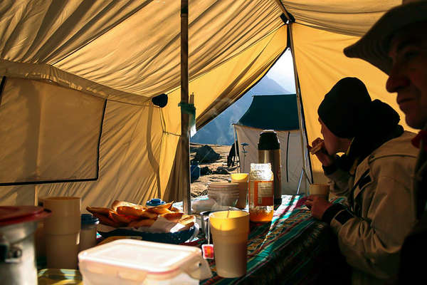 Camping on the Inca trail in Peru