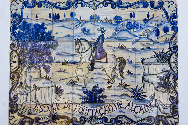 Ceramic tiles at Alcainça school of dressage in Portugal