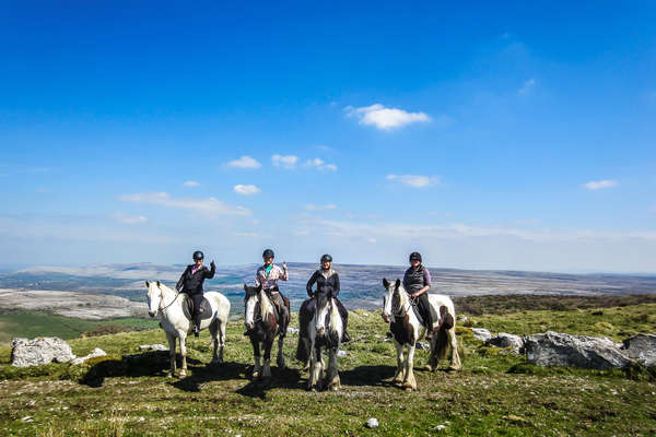 Group of riders in an Irish field