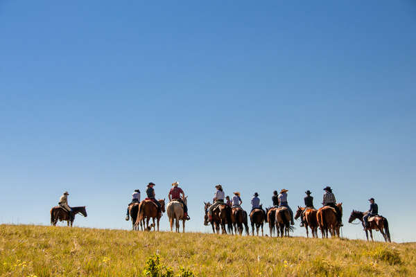 Group of riders in Wyoming