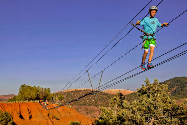 High ropes course at Terres d'Amanar