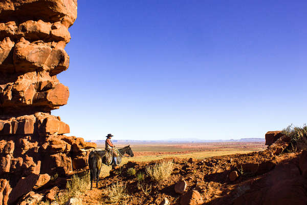 Horseback rider enjoying 360 views