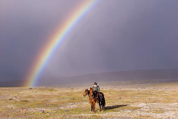 Horseback rider on a riding holiday at Hacienda la Alegria, Ecuador