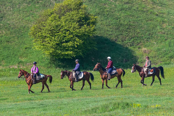 Horseback riders in Bulgaria