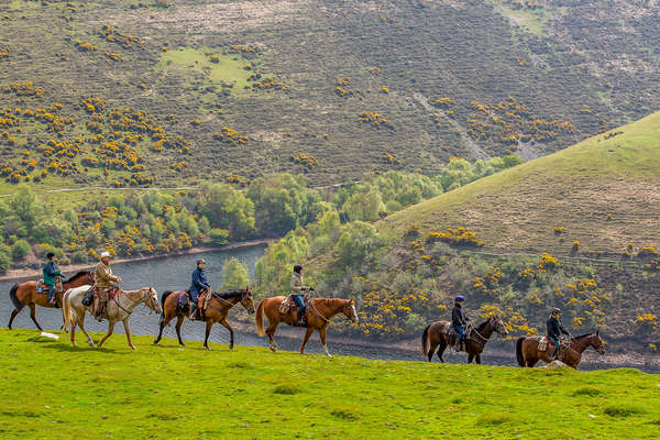 Horseback riders in Dartmoor, Devon