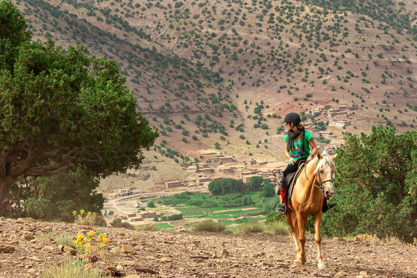 Horseback riding in the Atlas mountains near Marrakesh