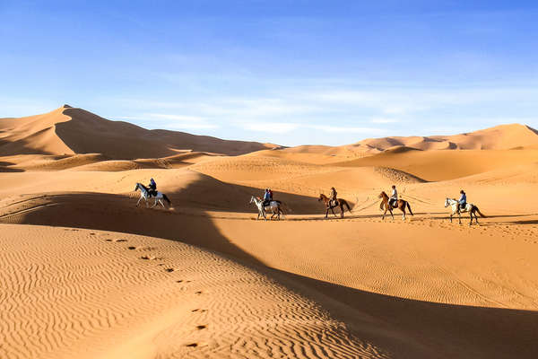 Horseback riding in the Sahara