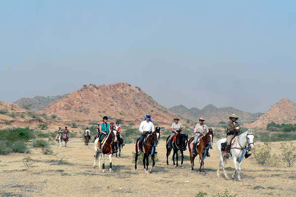 Horseback riding trails through Shekhawati India 