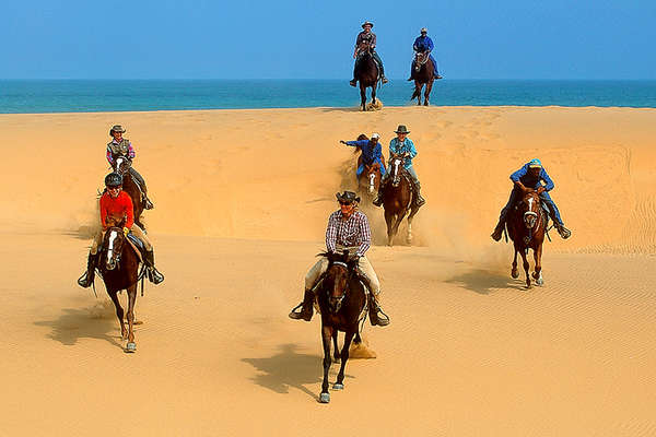 Horseback trail ride in Namibia