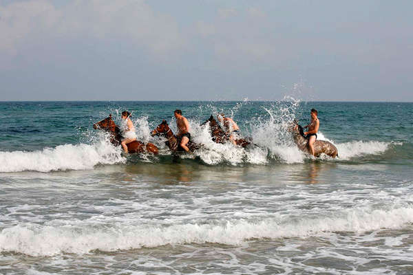 Horseriding on the beach in Bulgaria