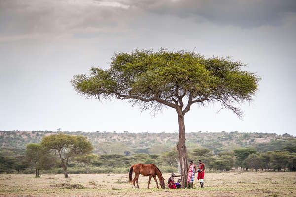 Masai people on a riding safari in Kenya with Safaris Unlimited