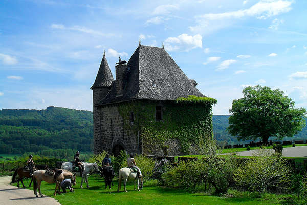 Old castle in France on horseback