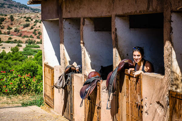 Rider at a Moroccan stables in the Atlas