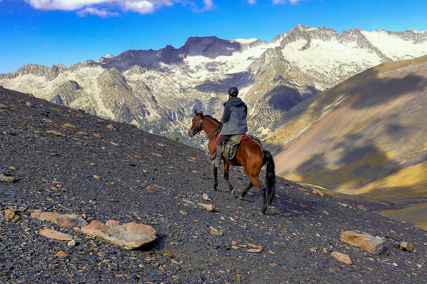 Rider climbing a hill in Spain