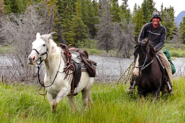 Rider enjoying a trail ride in Yukon, Canada