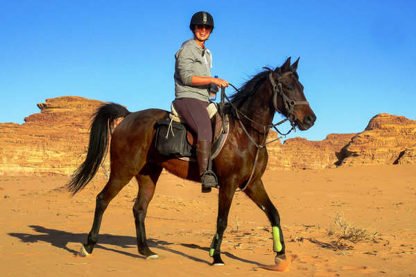 Rider posing for a photo in Jordan