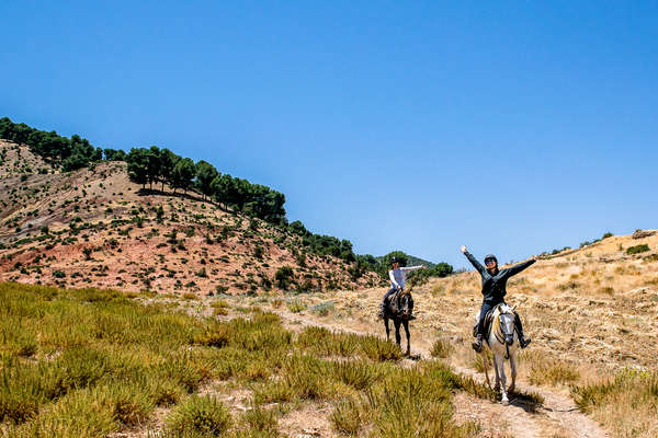 Riders enjoying an endurance programme in the Atlas, Morocco