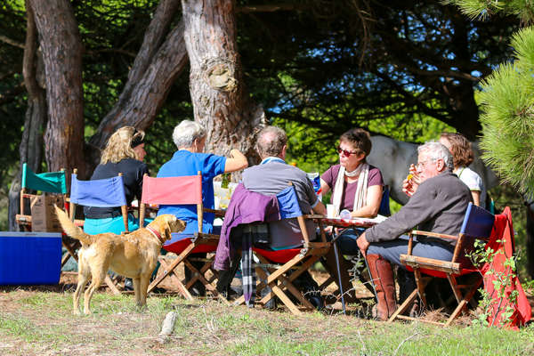 Riders having a picnic break on the Dolphin Trail in Portugal