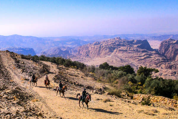 Riders on a trail in Jordan