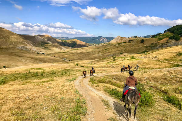 Riders on horseback in Sicily