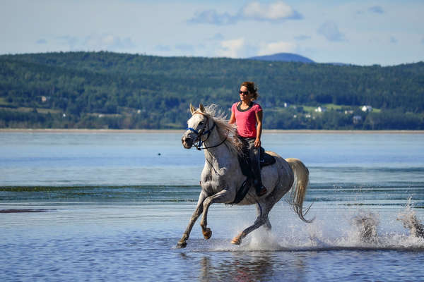 Riding in the water in Gaspe, Canada