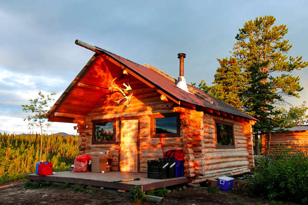 Rustic cabins at a ranch near White Horse, Yukon