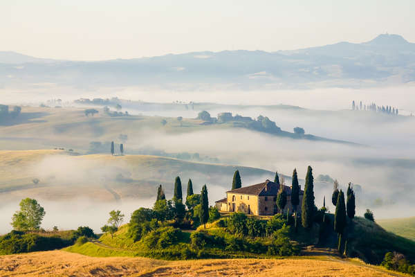 Traditional farmhouse on a hill in Tuscany