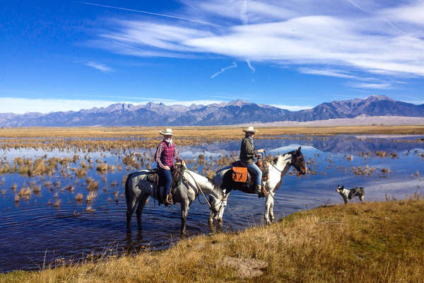 Trail riders at Zapata Ranch in Colorado